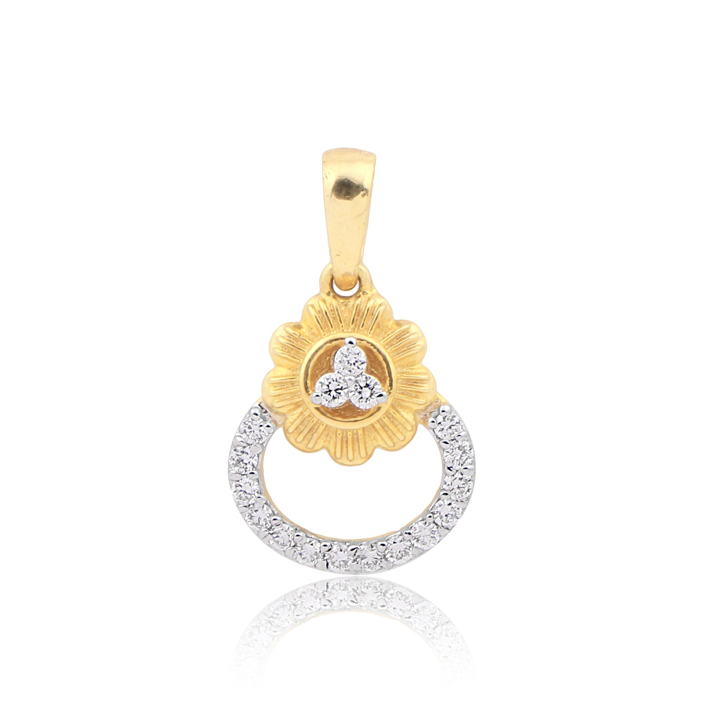 Golden Petal Harmony Diamond Pendant