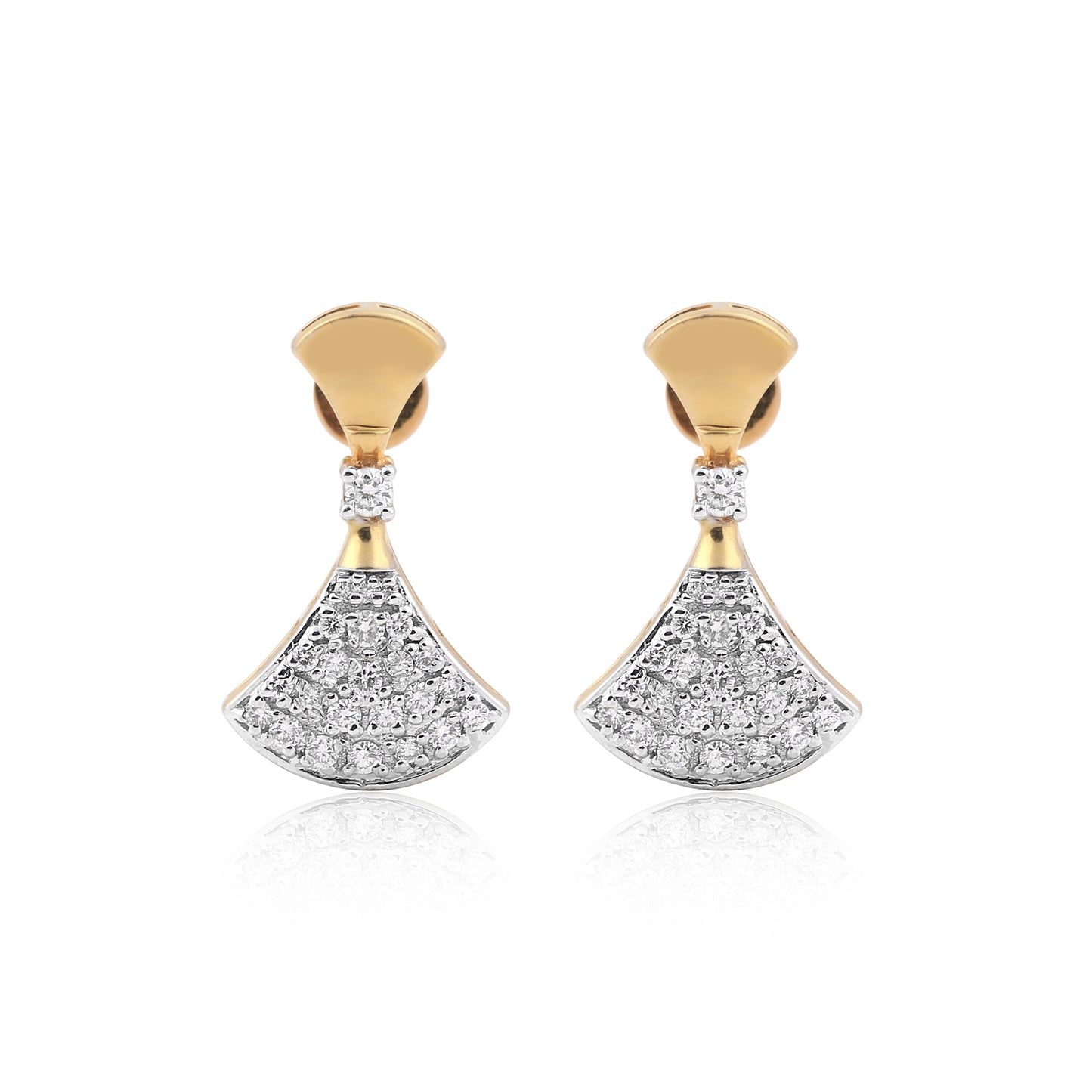 Fan Shape Diamond Pendant Set