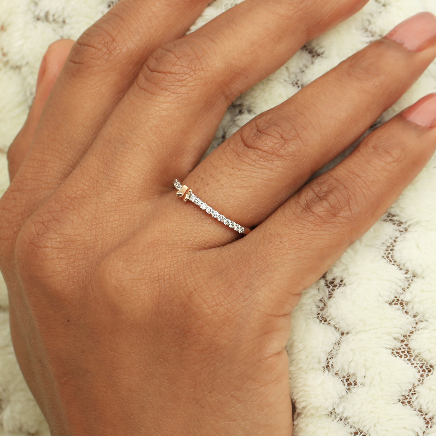Butterfly Accent Diamond Ladies Ring