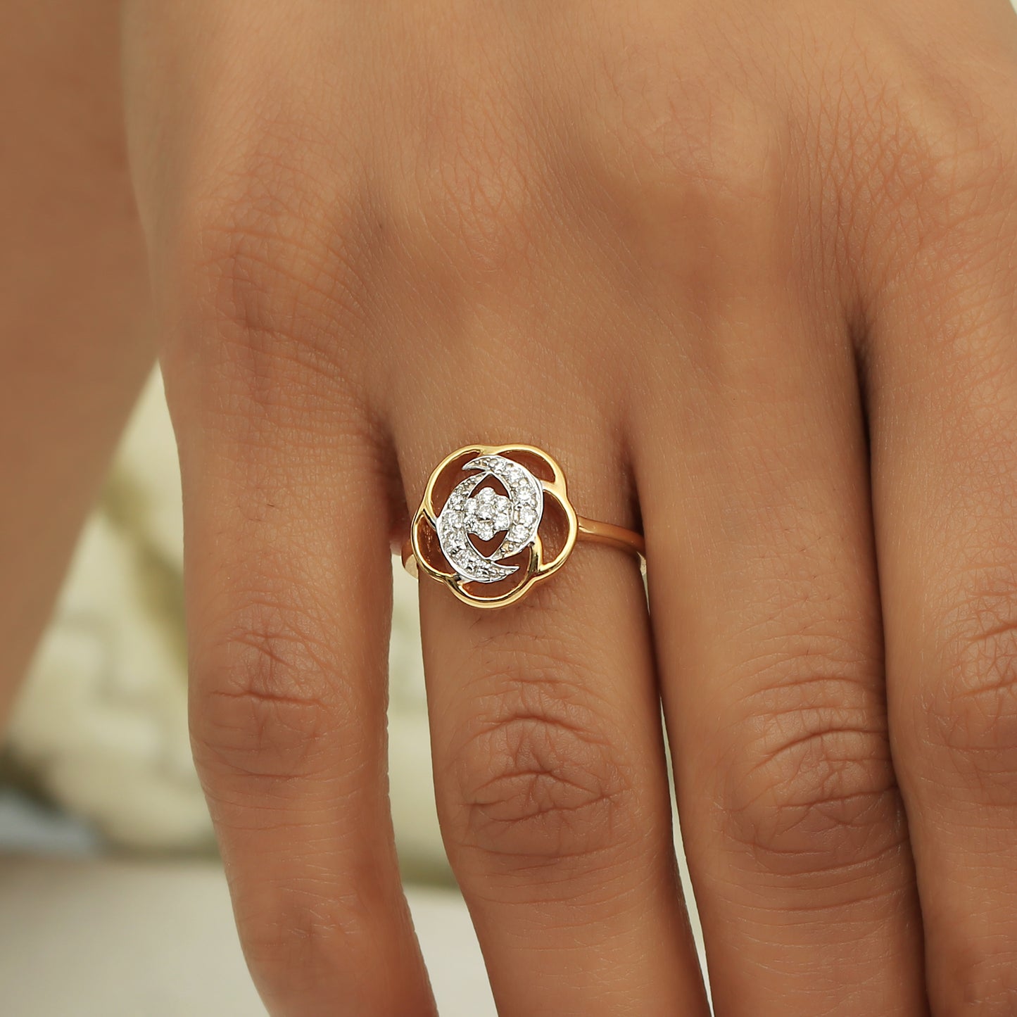Floral Diamond Ladies Ring