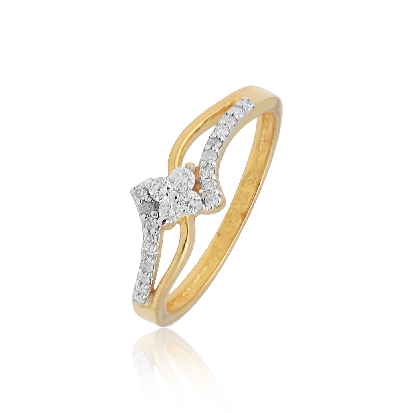 Delicate Heart Diamond Ring