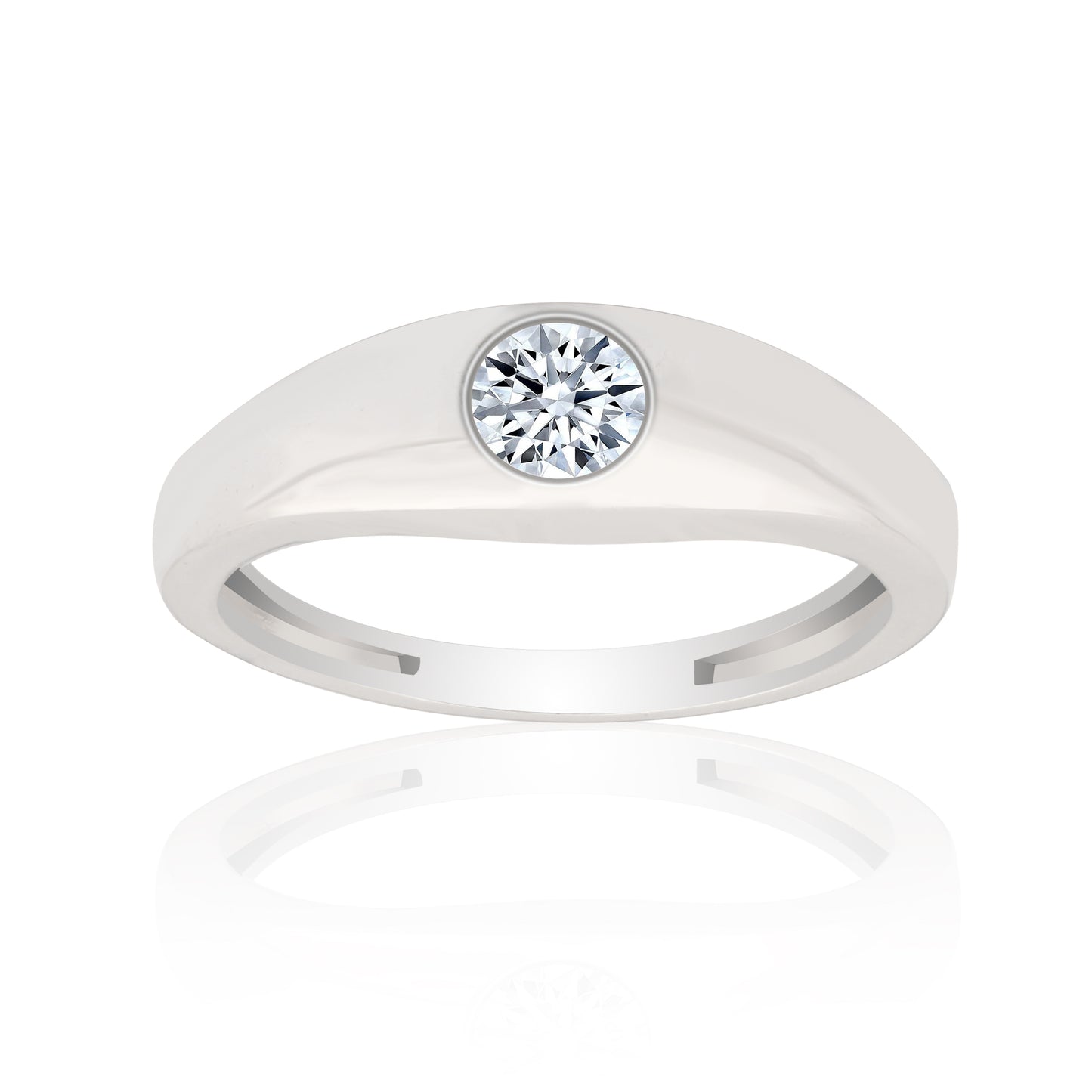 Bezel Set Solitaire Diamond Gents Ring
