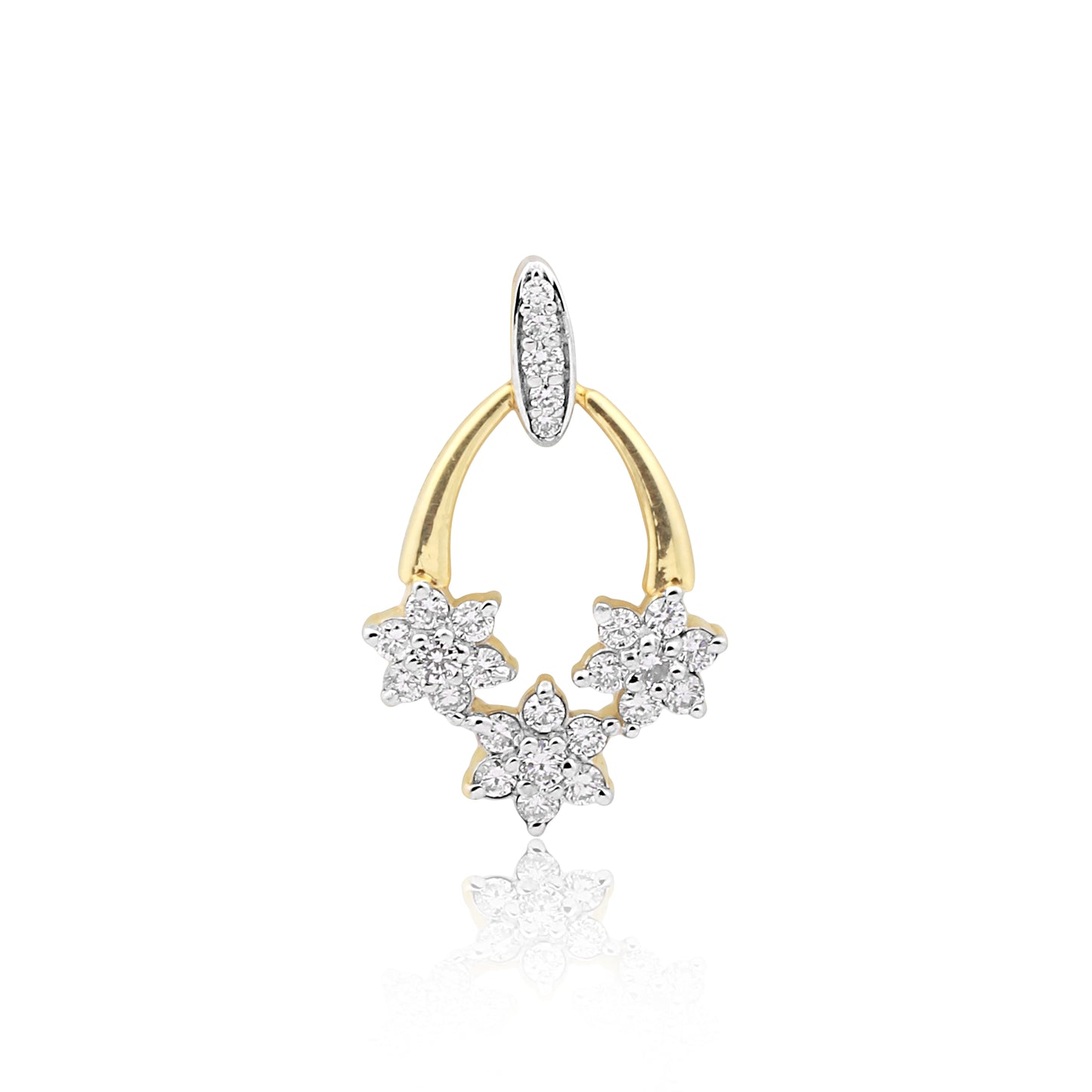 Floral Elegance Diamond Pendant Set in 18K Gold