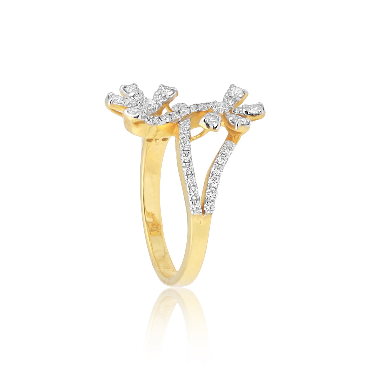 gold ring with diamond accents