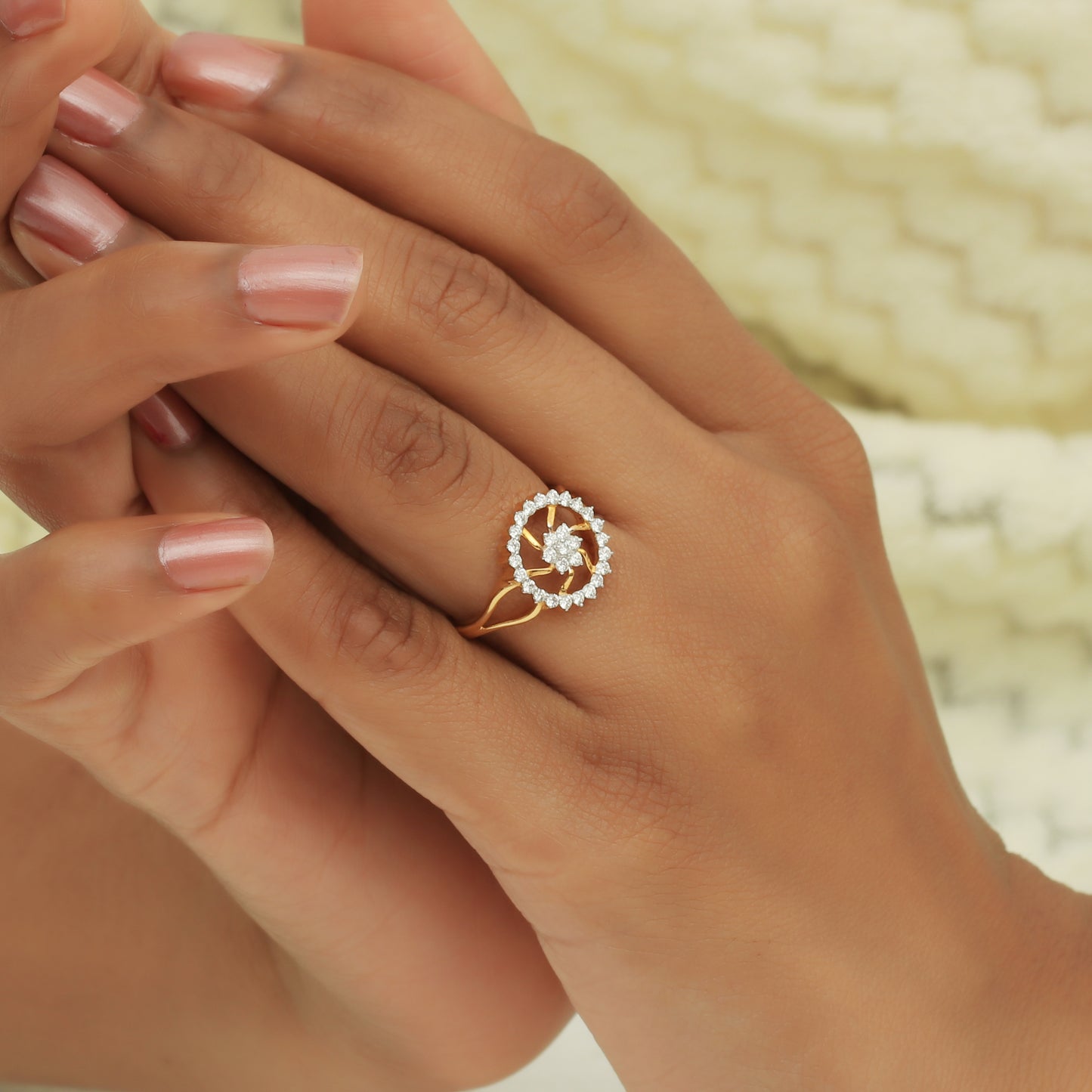 Royal Flower Diamond Ladies Ring