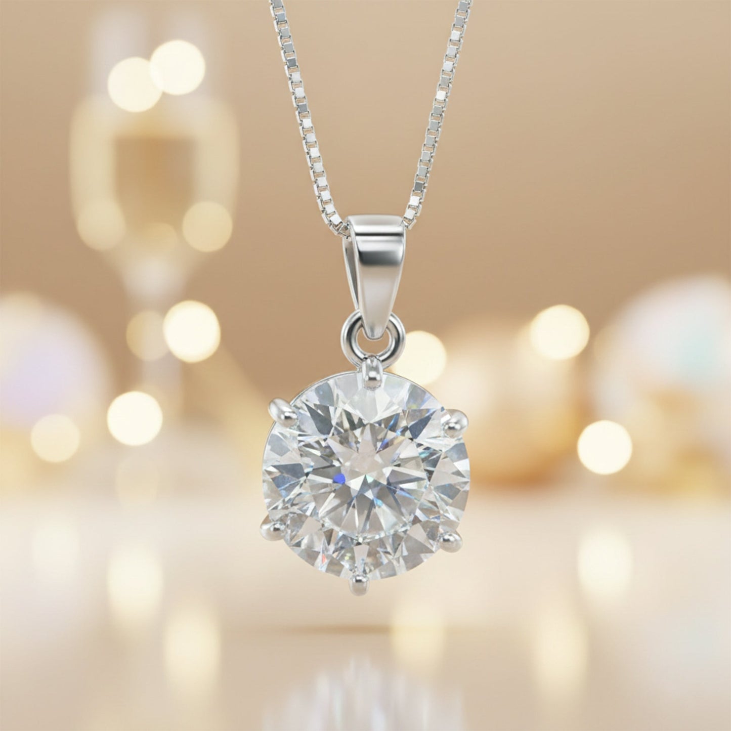 18.50 ct DEW F VS1 Moissanite Pendant in Gold Vermeil Premium Gift for Her Birthday