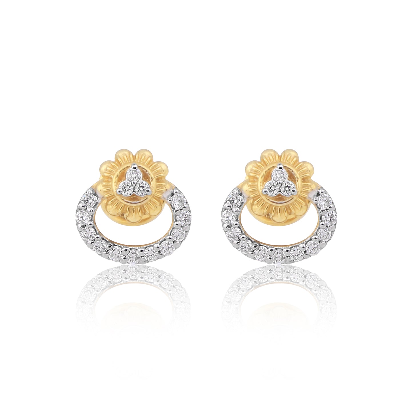 Golden Petal Harmony Diamond Pendant