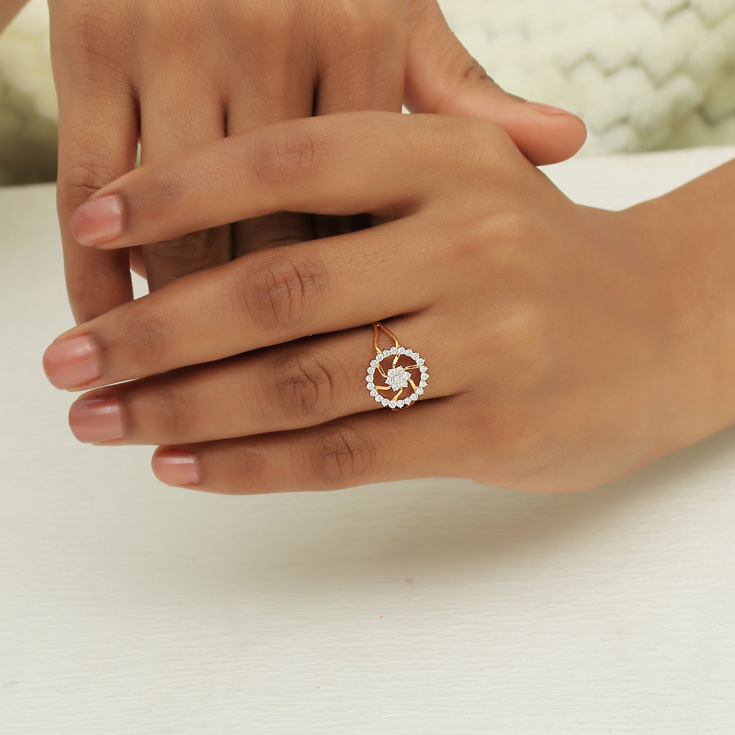 Royal Flower Diamond Ladies Ring