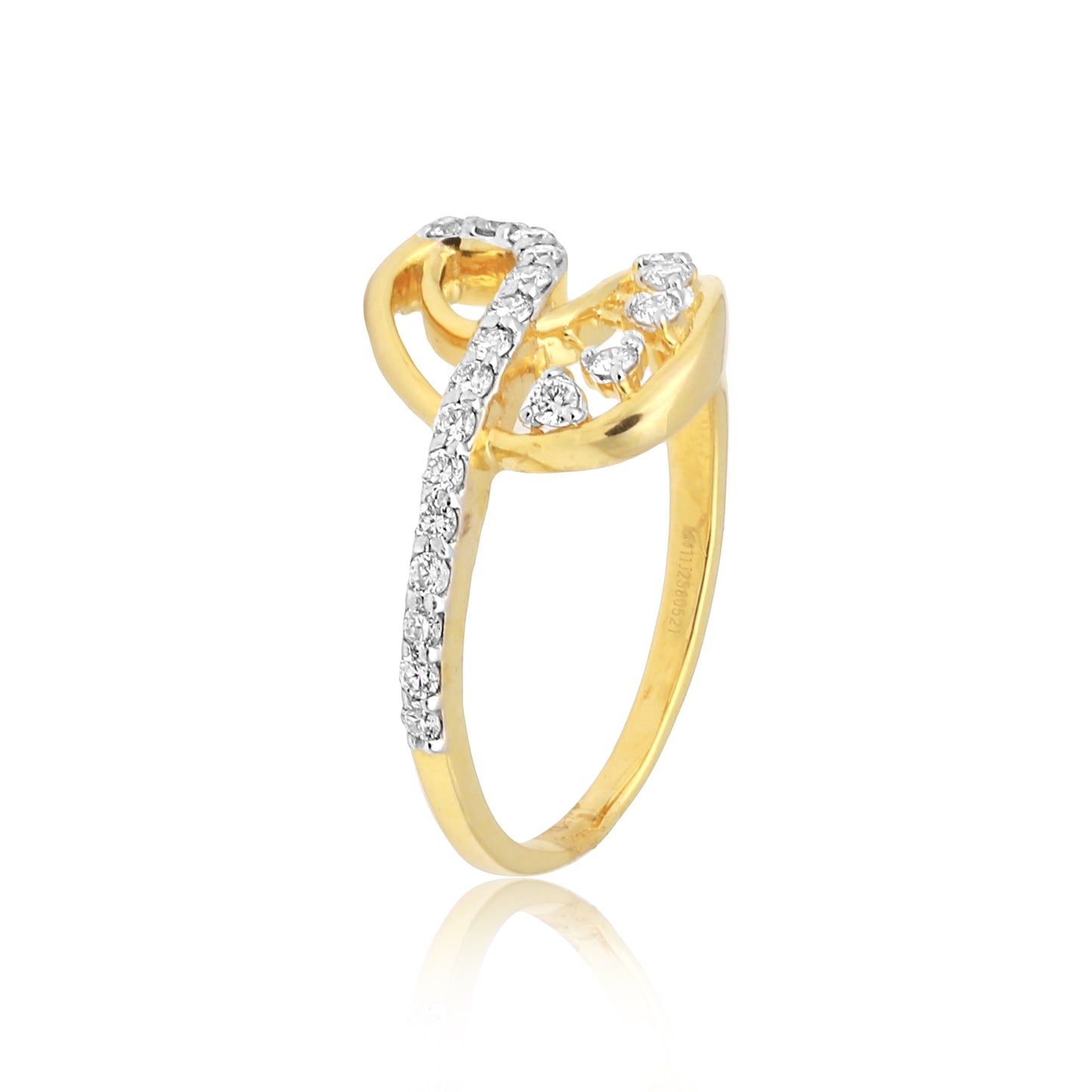 Modern Swirl Diamond Ring