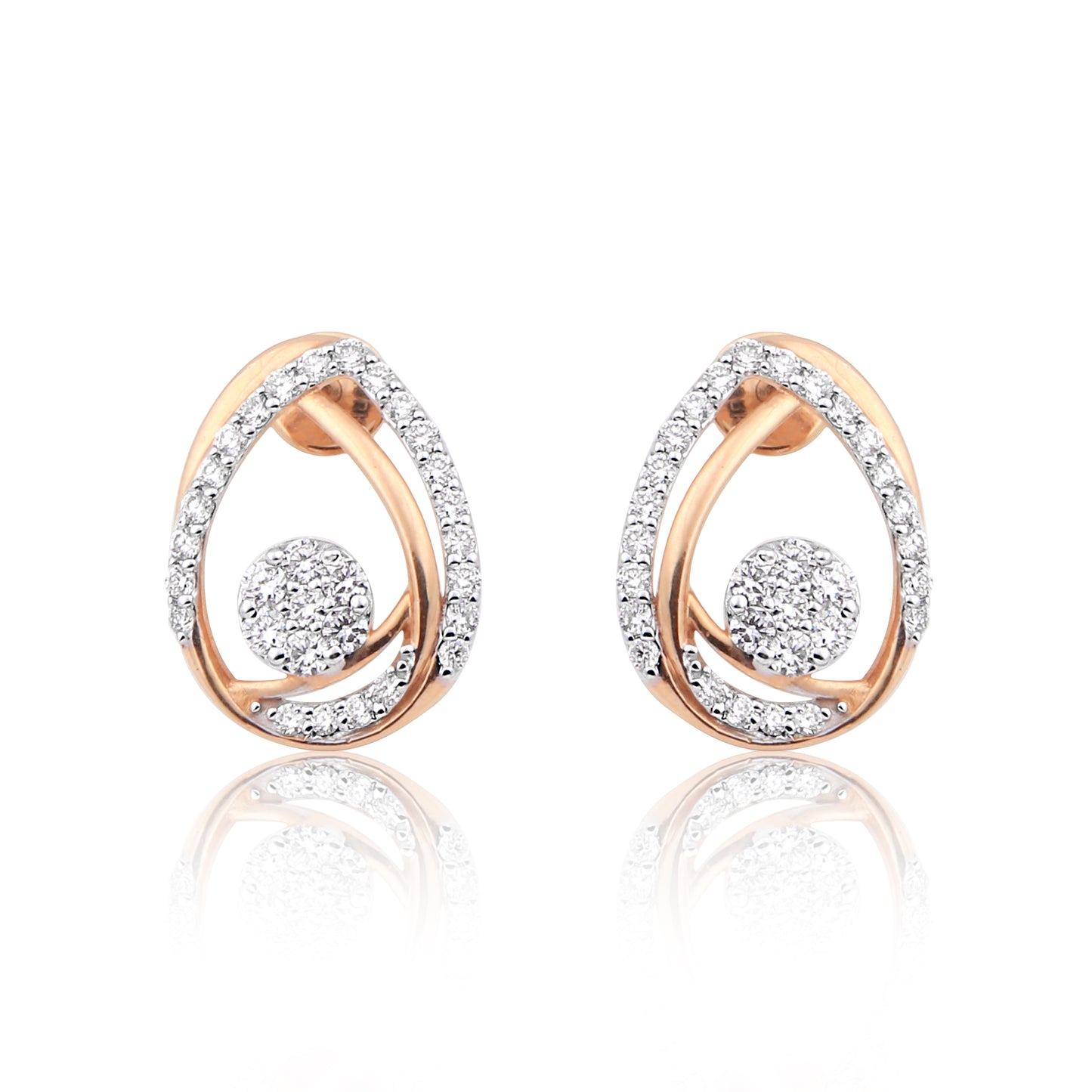 Twilight Embrace Interwoven Teardrop Diamond Pendant Set