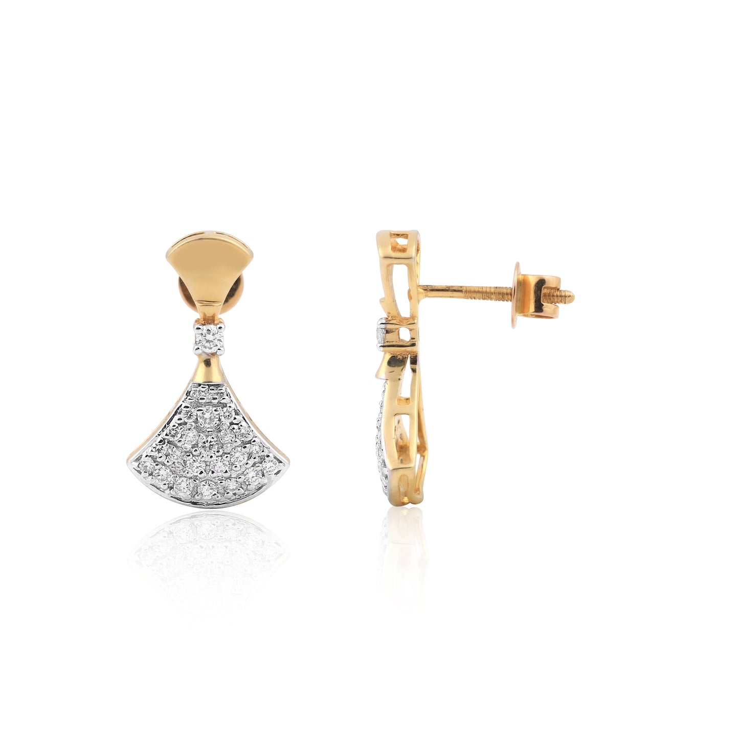 Fan Shape Diamond Pendant Set