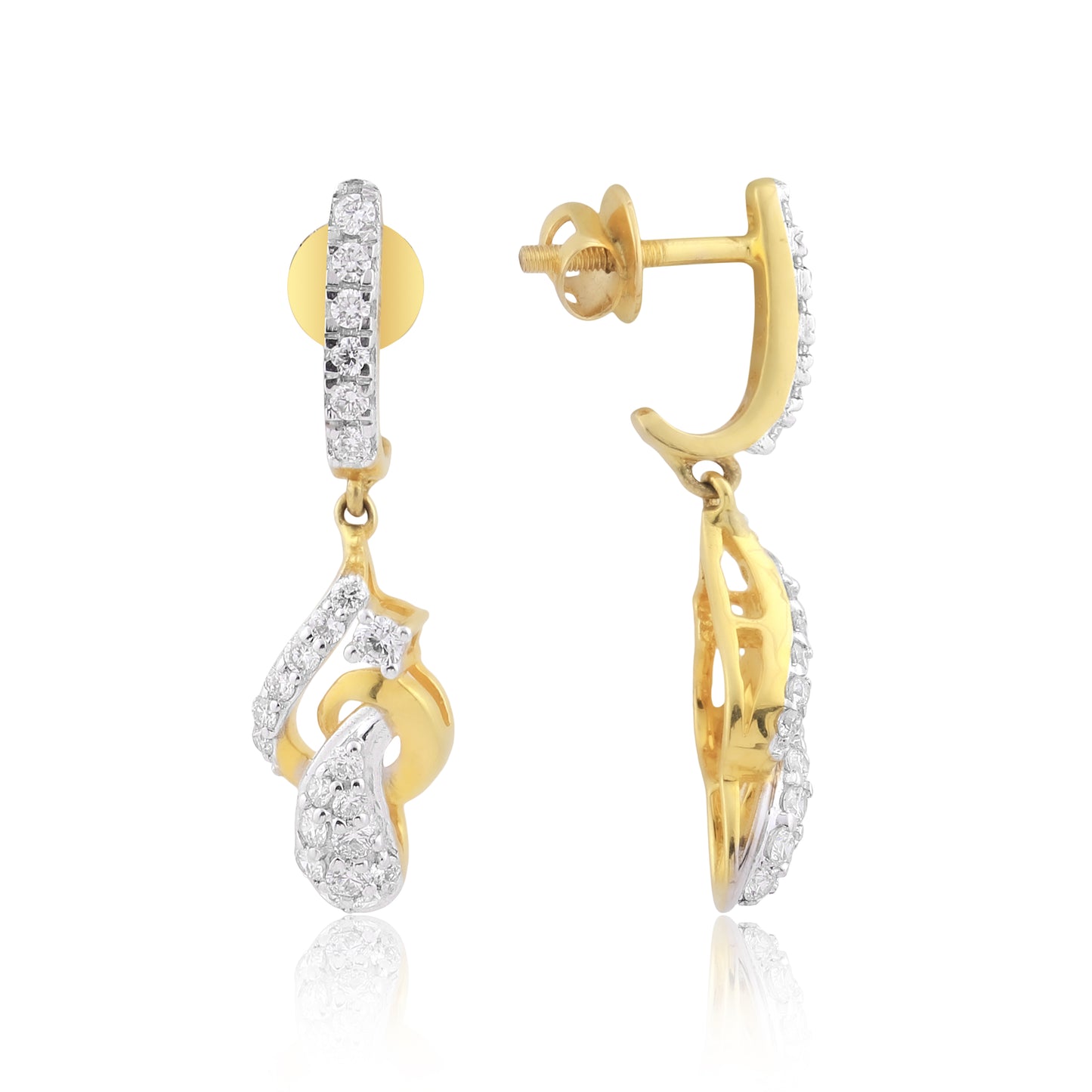 Glimmering Teardrop Swirl Diamond Pendant Set