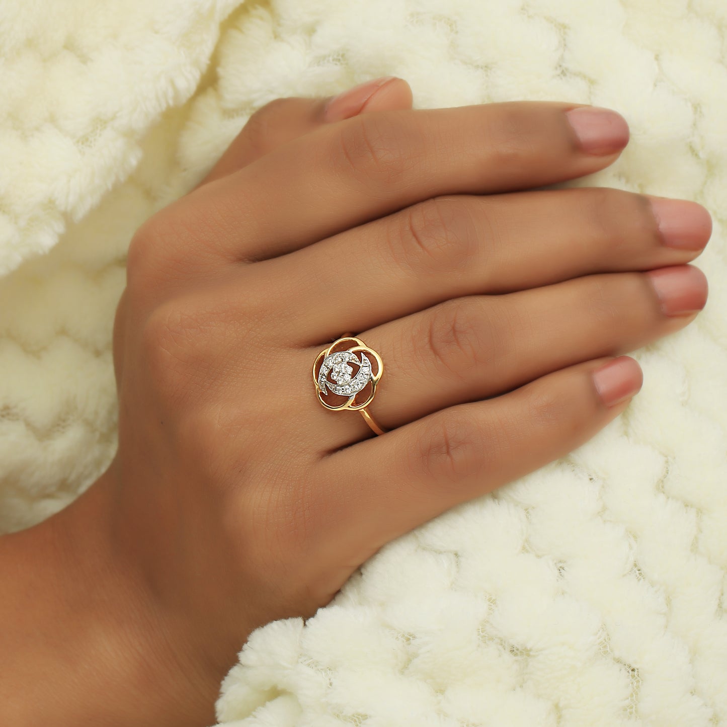 Floral Diamond Ladies Ring