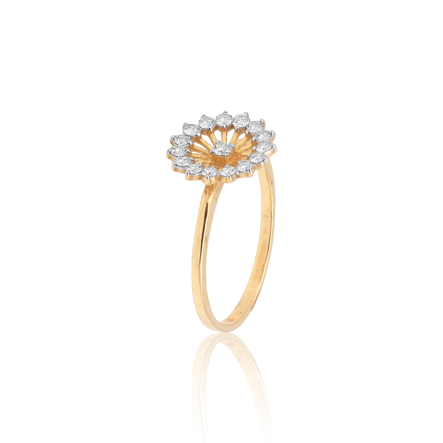Floral Halo Diamond Ring