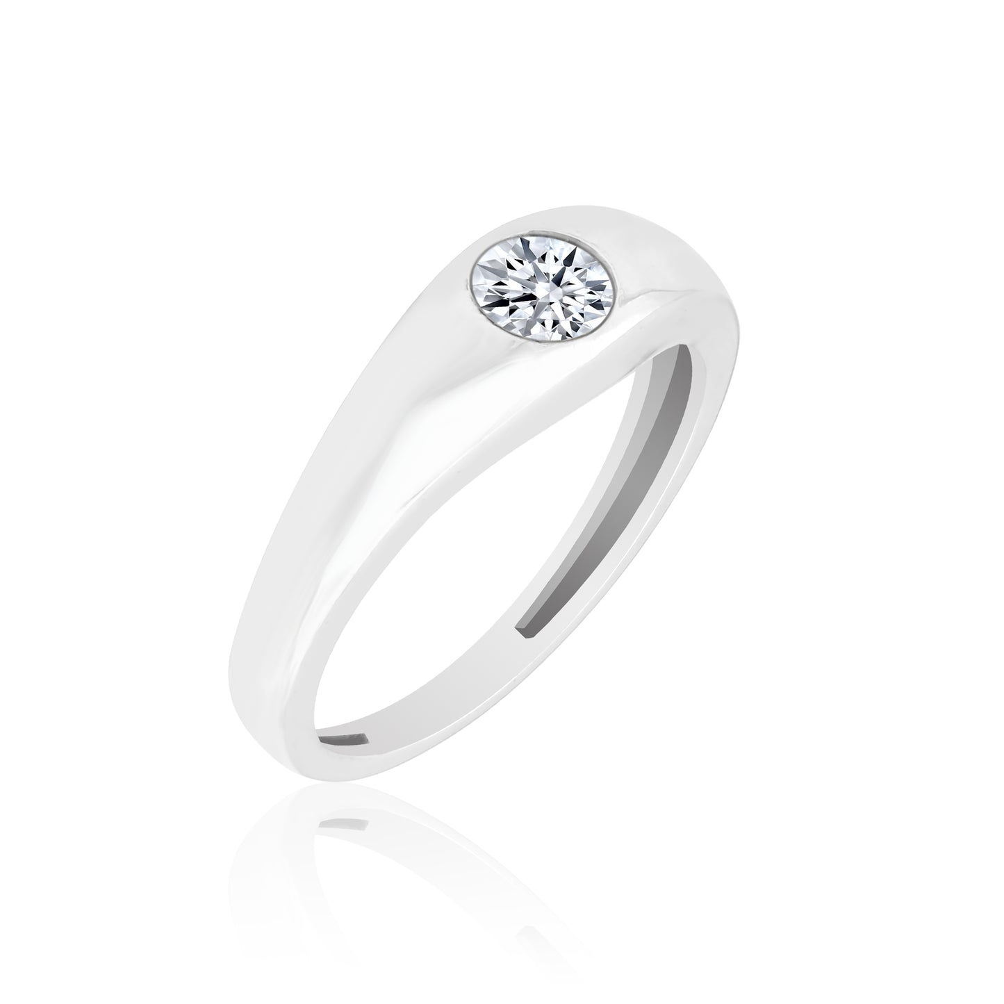 Bezel Set Solitaire Diamond Gents Ring
