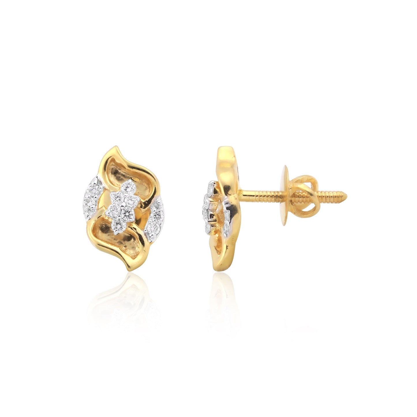 0.38 Ct Natural Diamond Pendant And Earrings Set 18KT Yellow Gold IGI Certified