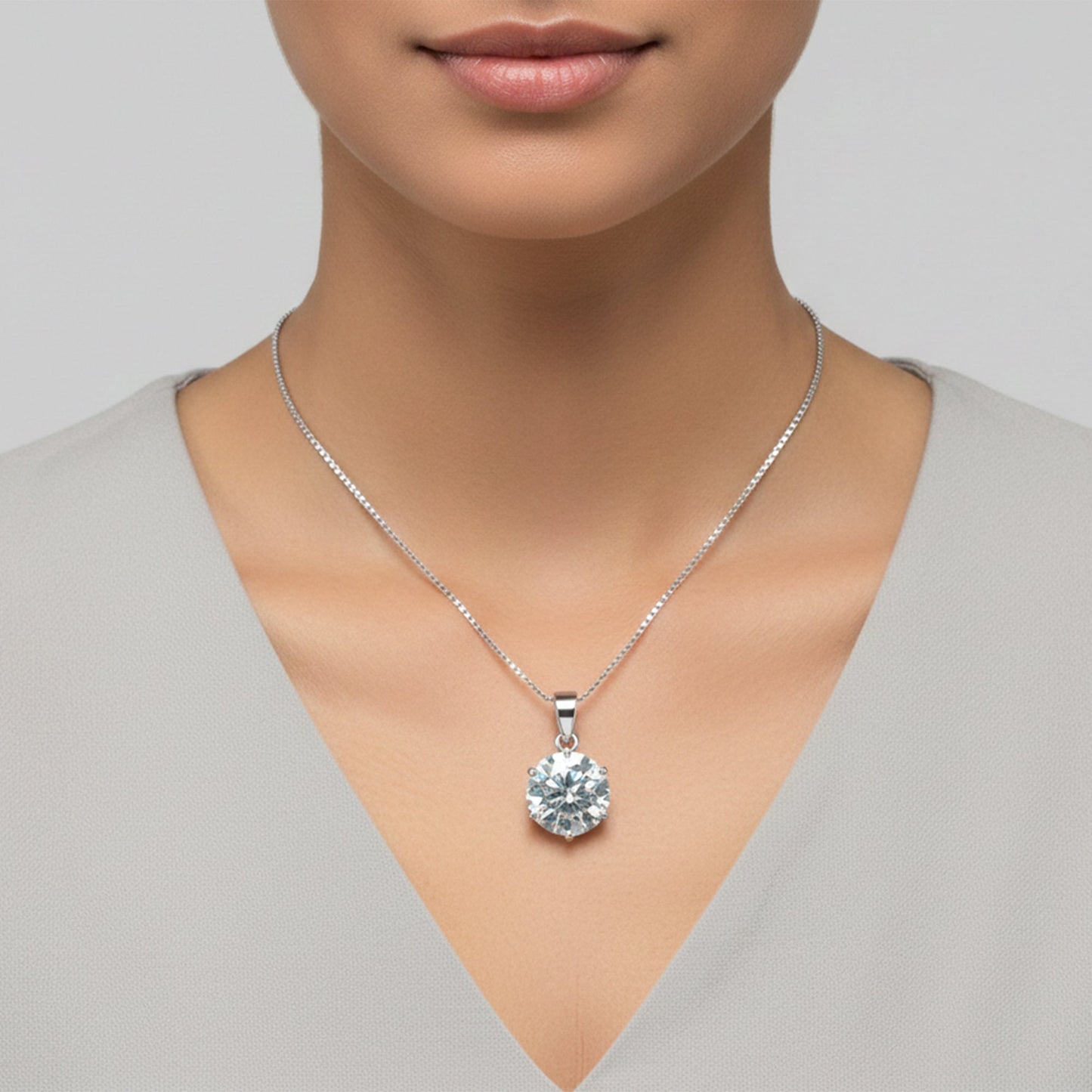 18.50 ct DEW F VS1 Moissanite Pendant in Gold Vermeil Premium Gift for Her Birthday