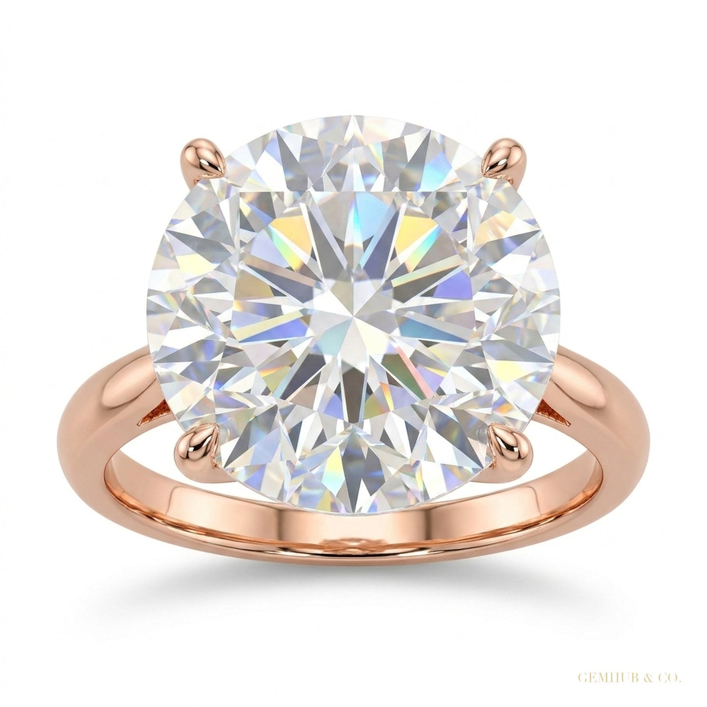 6.00 ct DEW Certified White Moissanite Ring in – Labor Day Jewellery Gift 18K Gold Plated – white background main image