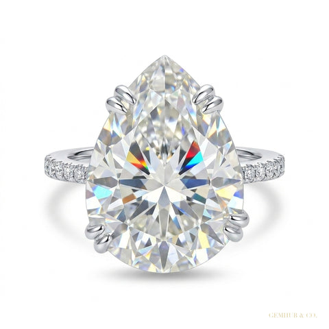 6.25 ct DEW Off White Moissanite Solitaire Ring in Certified Shine 18K Gold Plated Verm 18K Gold Plated – white background main image