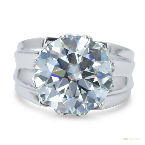 6.65 ct DEW Certified White Moissanite Ring – Anniversary Jewellery in 18K Gold Plated Ve 18K Gold Plated – white background main image