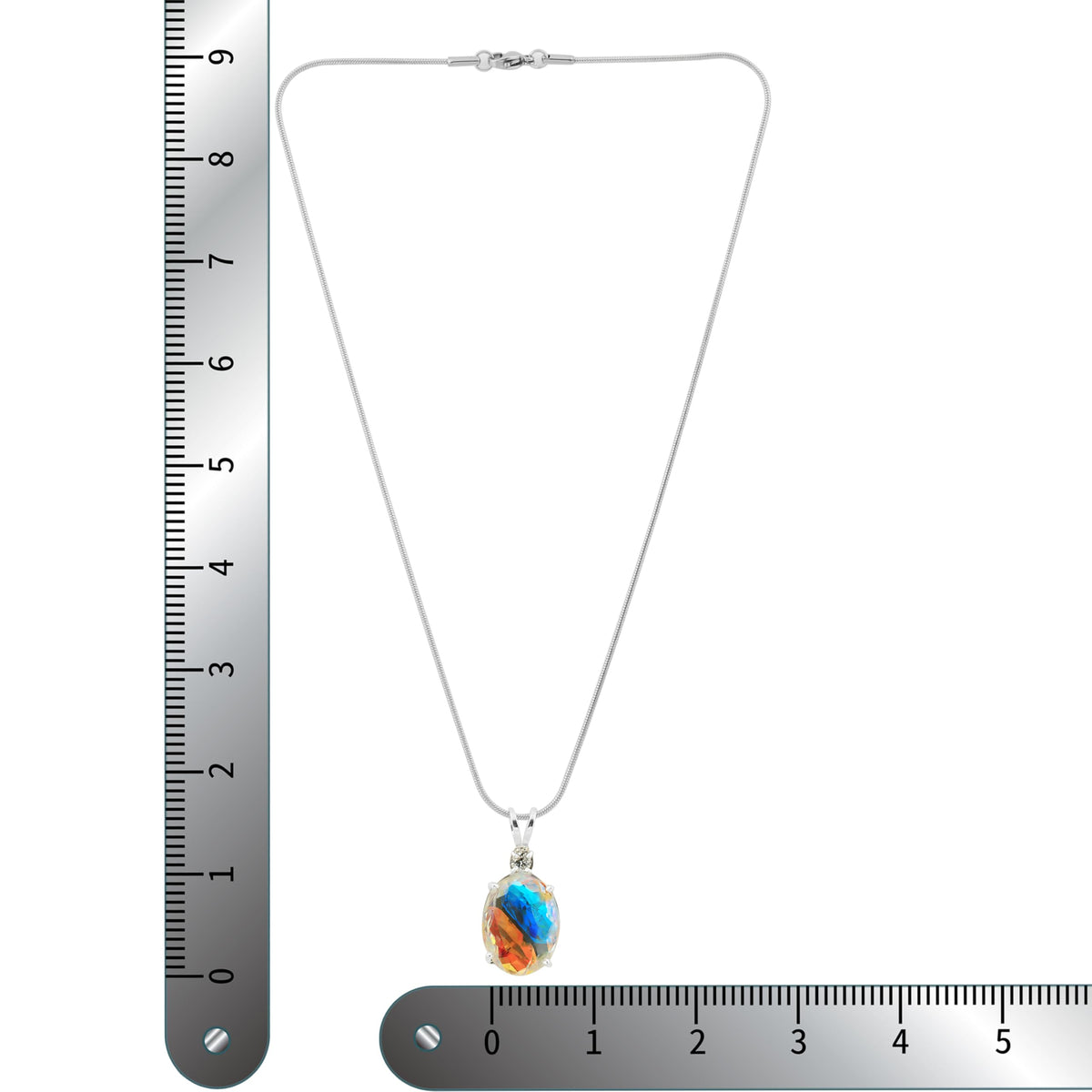 GEMHUB oval gemstone pendant on model