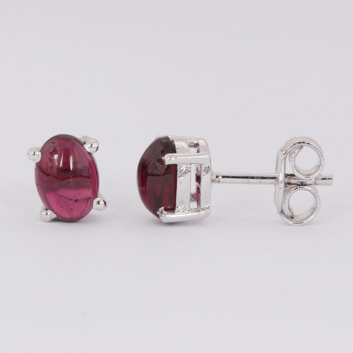 GEMHUB 925 Sterling Silver Gemstone Stud Earrings - Purple Amethyst 4.15 Ct