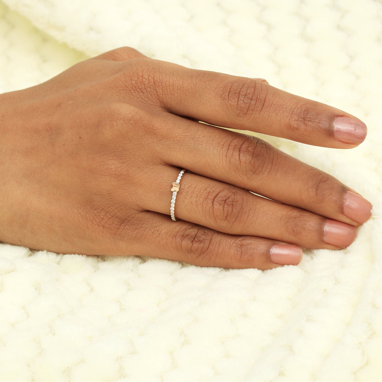 Butterfly Accent Diamond Ladies Ring