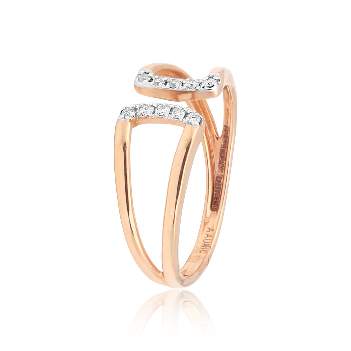 AAURIC Rose Gold and Diamond Ring