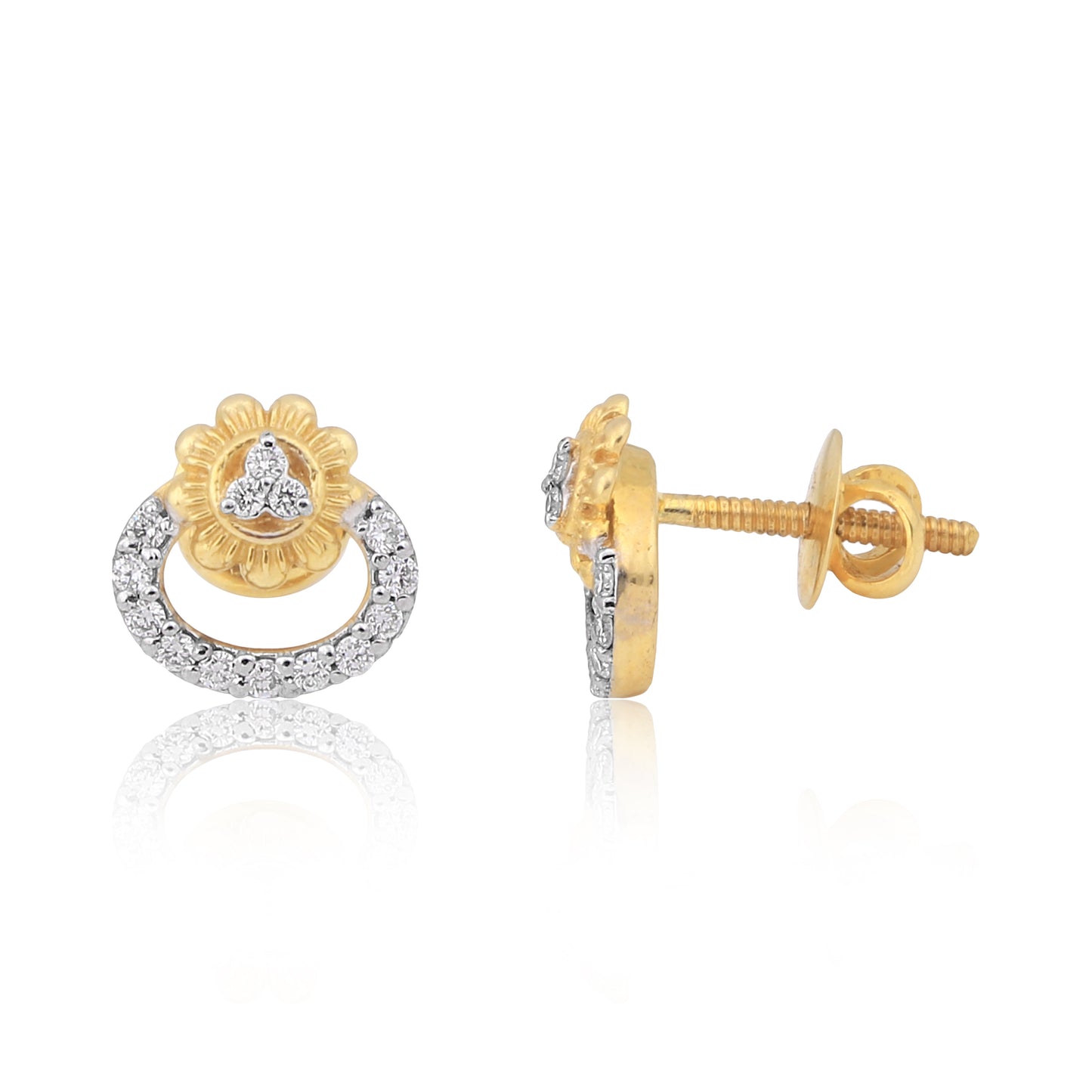 Golden Petal Harmony Diamond Pendant