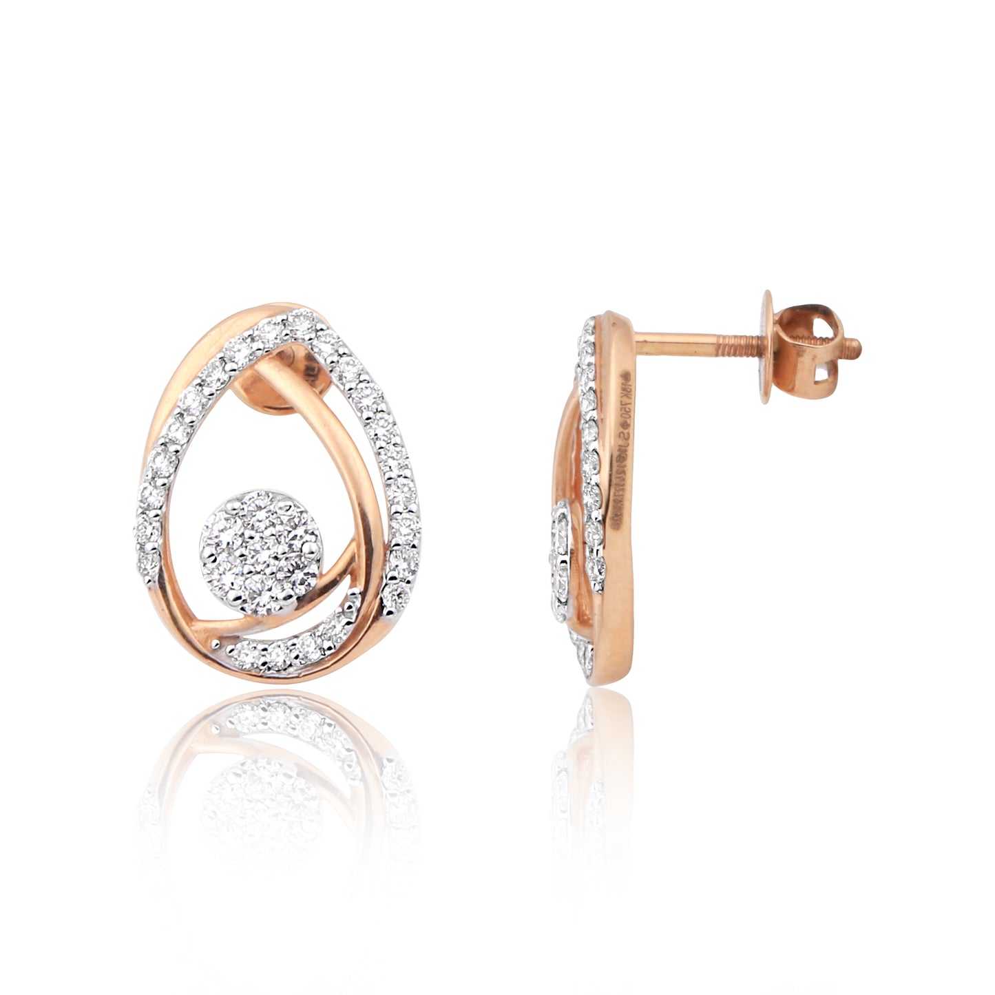 Twilight Embrace Interwoven Teardrop Diamond Pendant Set