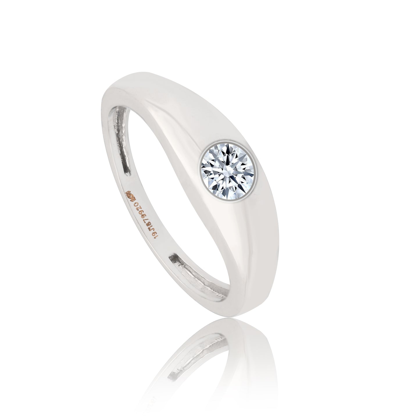 Bezel Set Solitaire Diamond Gents Ring
