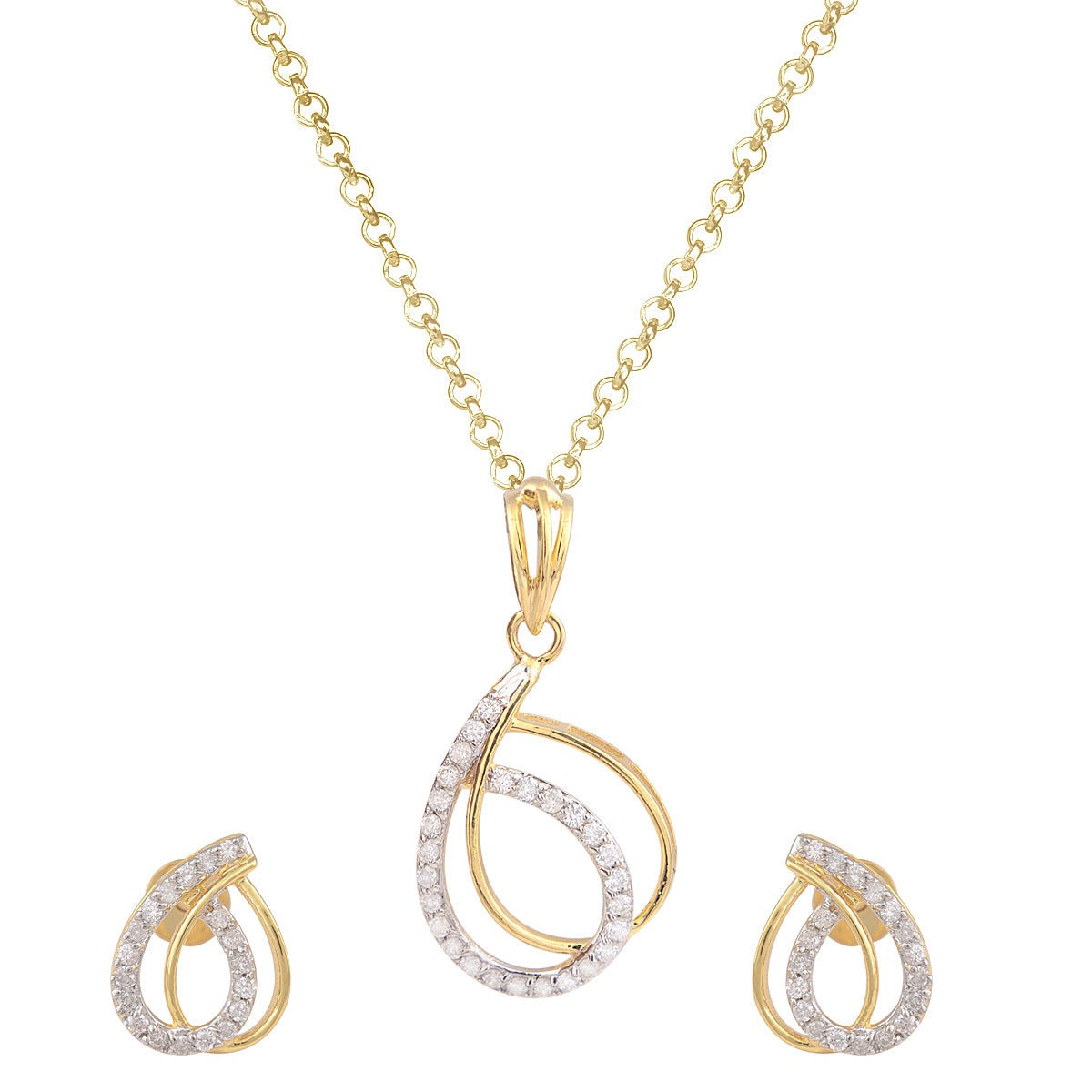 Ethereal Bloom Diamond Pendant Set