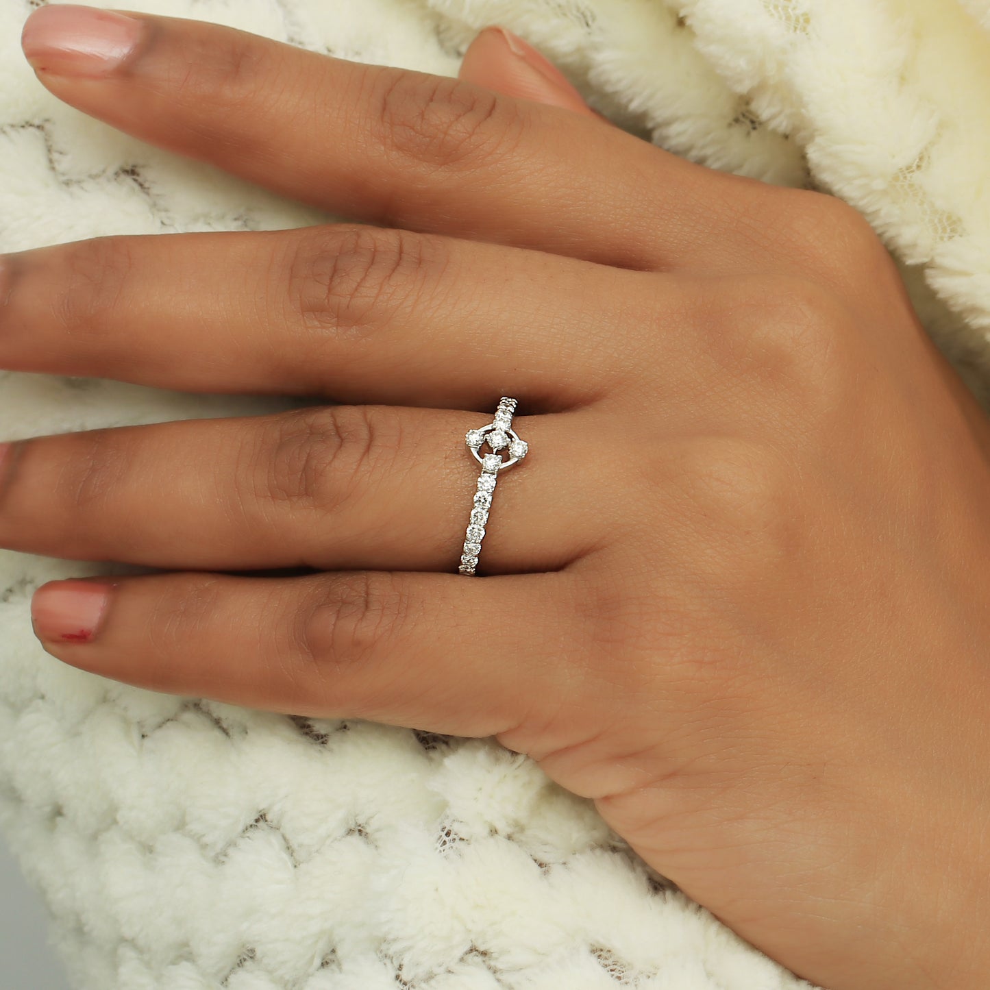 Floral Diamond Ladies Ring