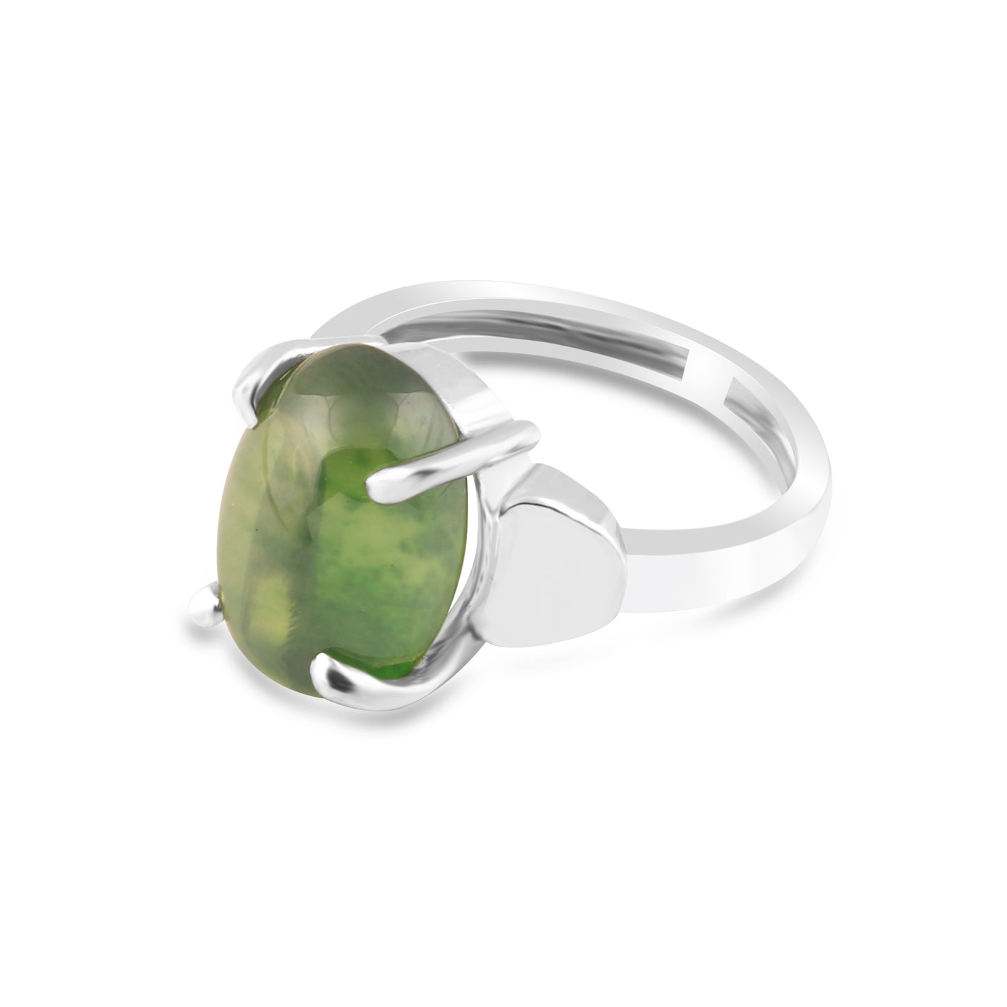 9 Ct Natural Oval Cabochon 6 Rays Green Star Sapphire 925 Sterling Silver Ring