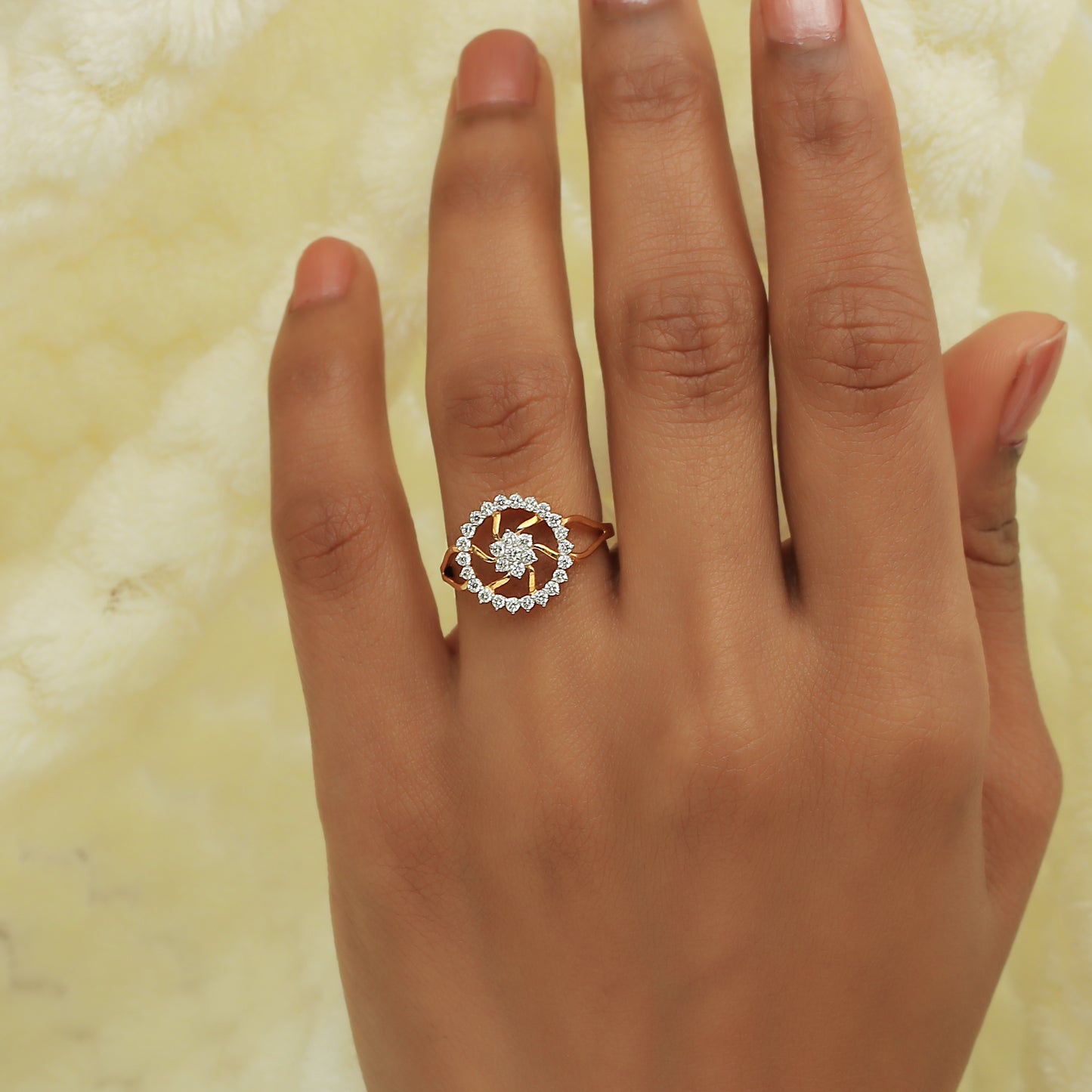 Royal Flower Diamond Ladies Ring
