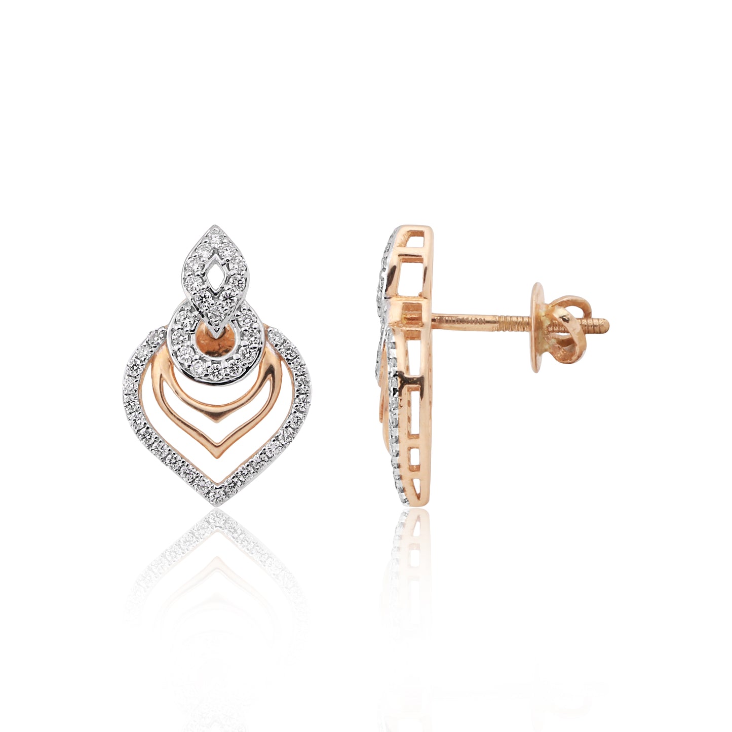 Elysia Layered Teardrop Diamond Pendant Set