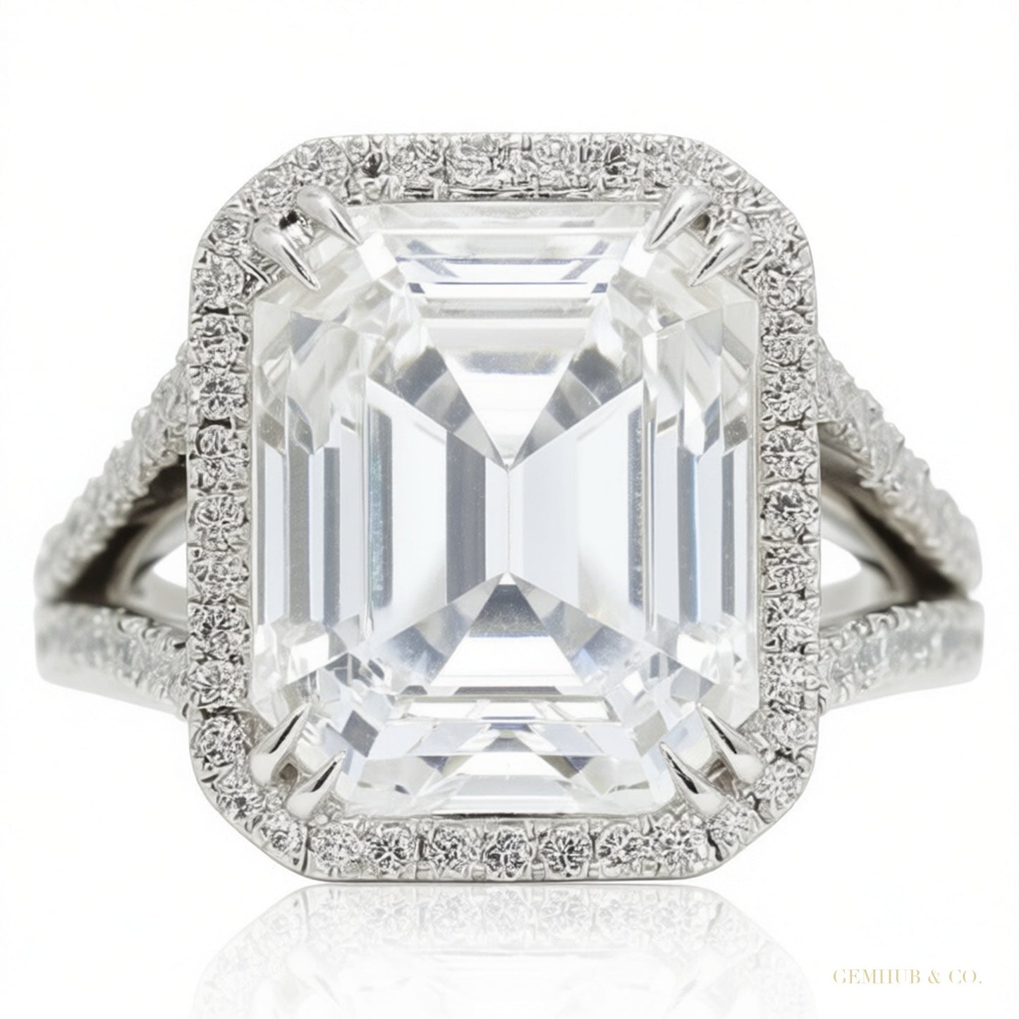 7.50 ct DEW Off White Treated Moissanite Ring Wedding Gift for Women 18K Gold Plated Ve 18K Gold Plated – white background main image