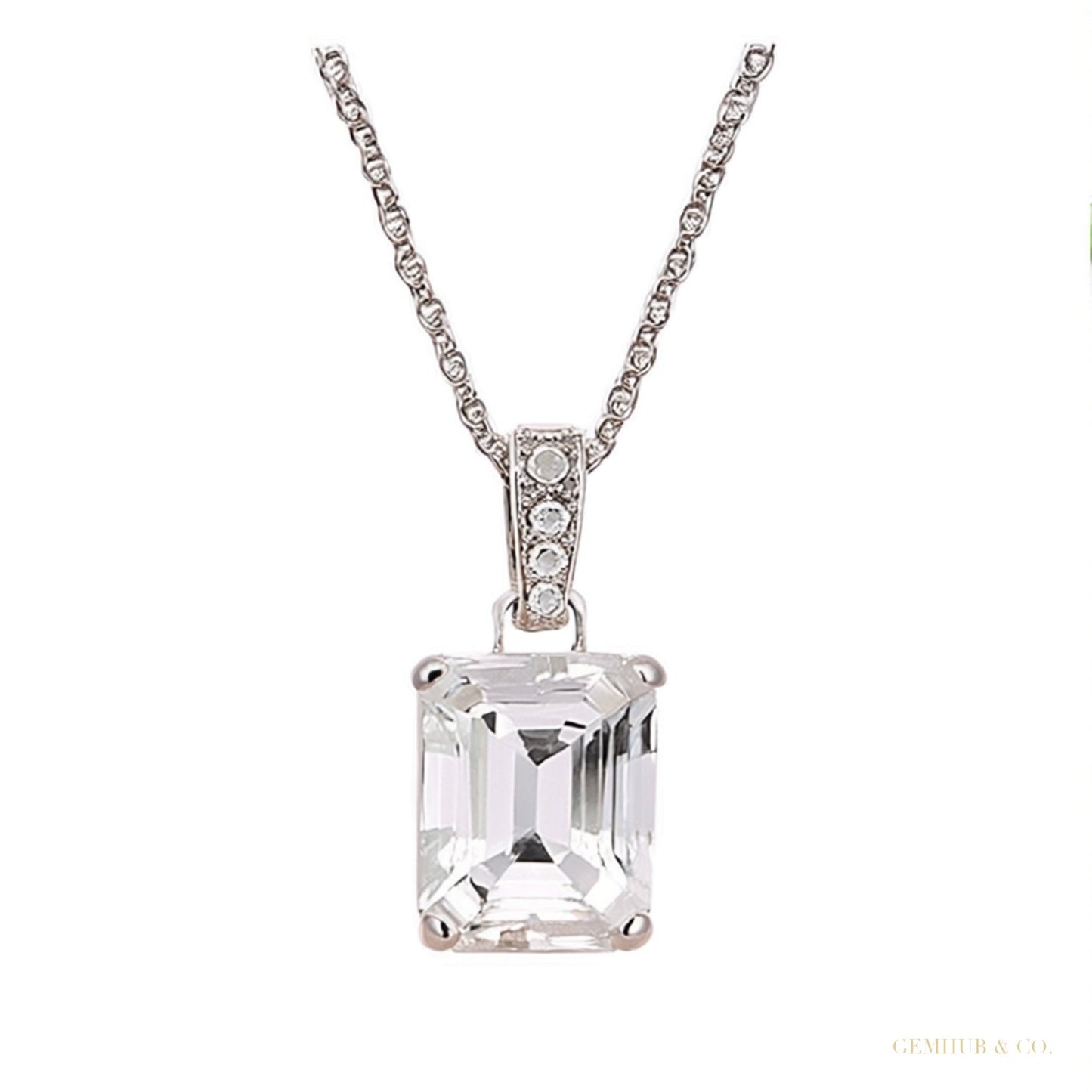 7.30 ct DEW Certified Moissanite Pendant in Gold Vermeil for Thanksgiving Gift – white background main image