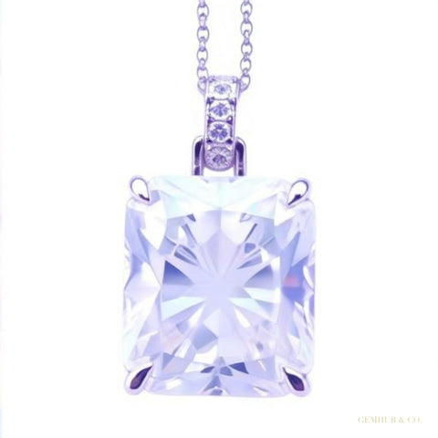 7.30 ct DEW White Moissanite Pendant in Gold Vermeil – Perfect Birthday Surprise – white background main image