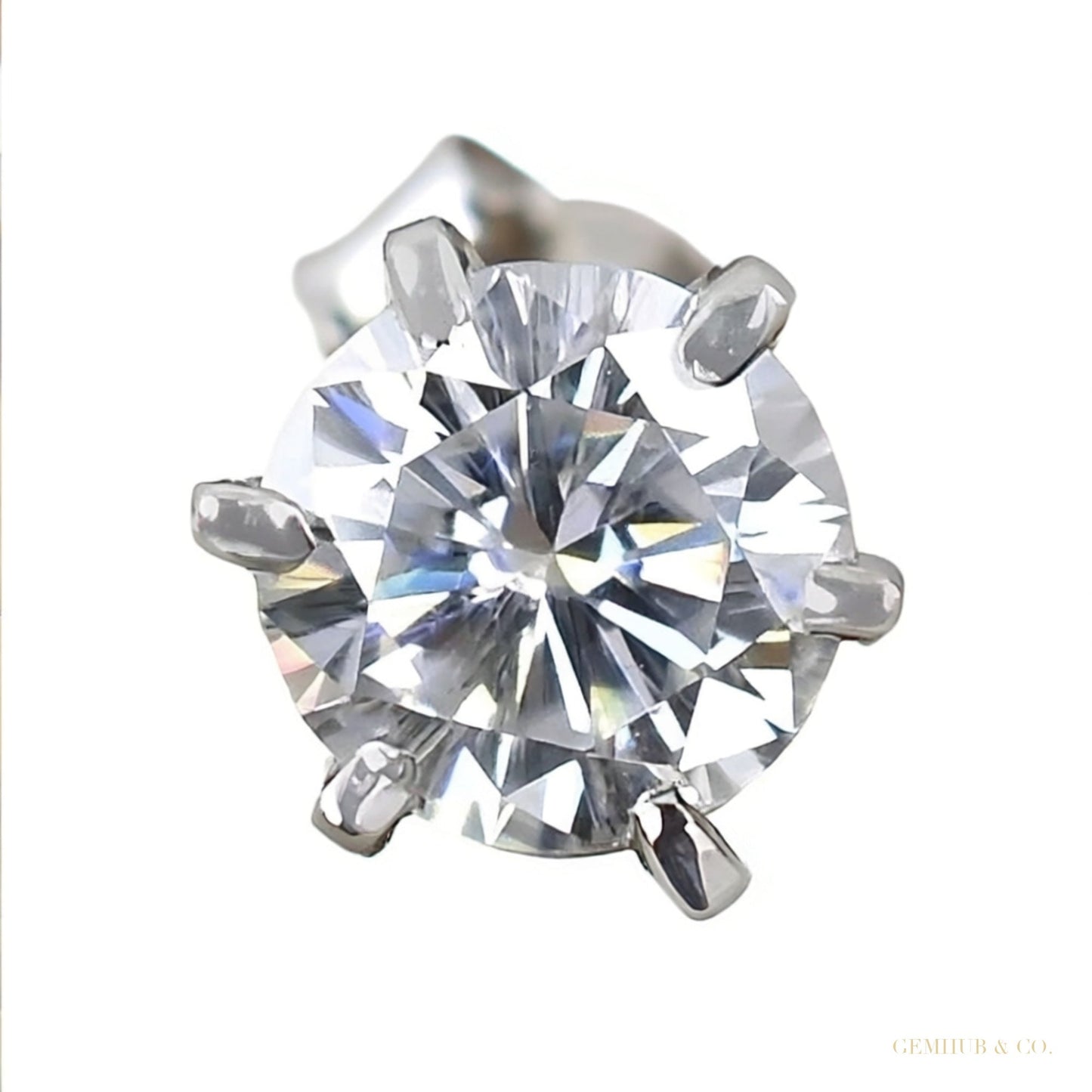 7.30 ct DEW Certified White Moissanite In Gold Vermeil Dangler Earrings – white background main image
