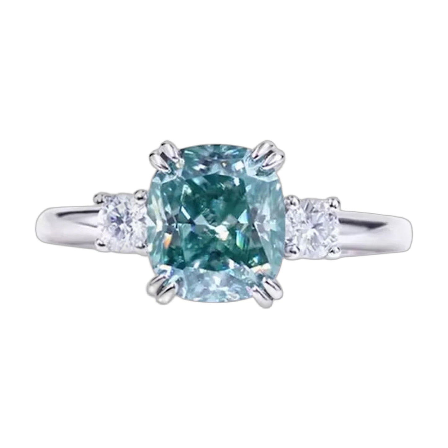3.2 ct Blue Cushion