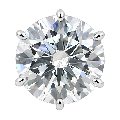 27.0 ct DEW White Moissanite Round Solitaire Ring - 18K Gold Vermeil on 925 Sterling Silver