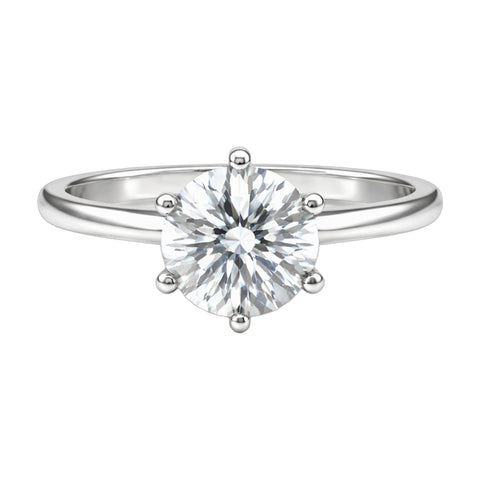 5.3 ct DEW White Moissanite Round Solitaire Ring - 18K Gold Vermeil on 925 Sterling Silver