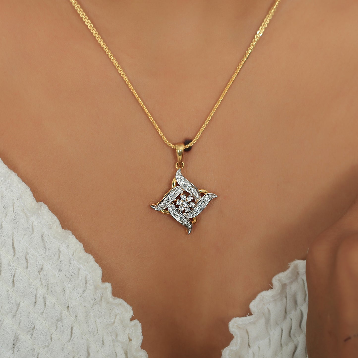 Celestial Swirl Diamond Pendant Set