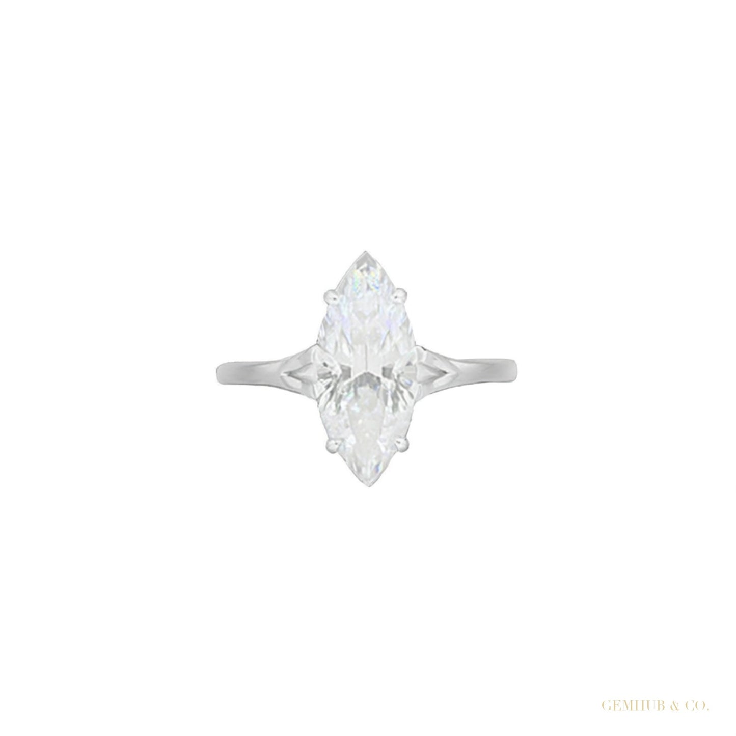 9 ct DEW Certified White Moissanite Solitaire Ring. For Anniversary Gift 18K Gold Plate 18K Gold Plated – white background main image