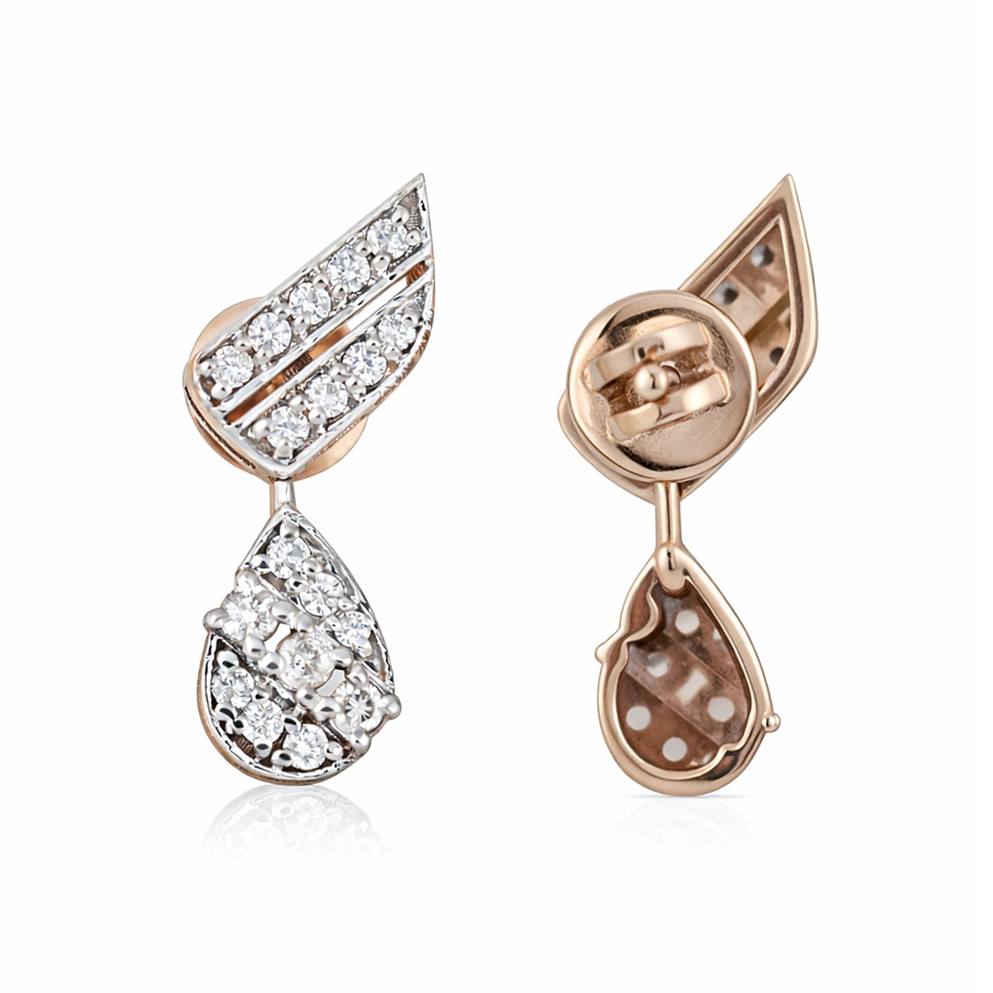 18K Lab-Grown Diamond Pave Round Stud Earrings