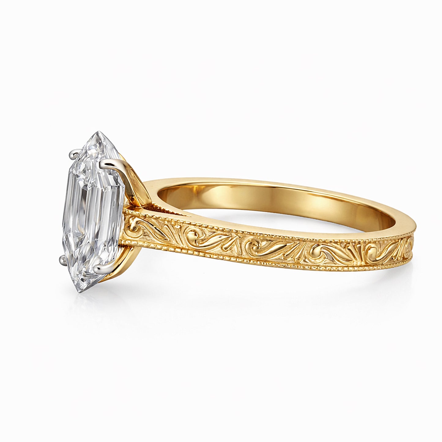 14K/18K Lab Grown Diamond Fancy Cut Ring for Women