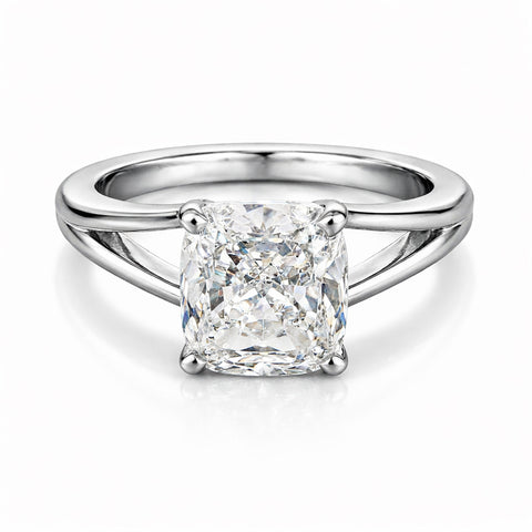 14K/18K Lab Grown Diamond Cushion Cut Ring for Women