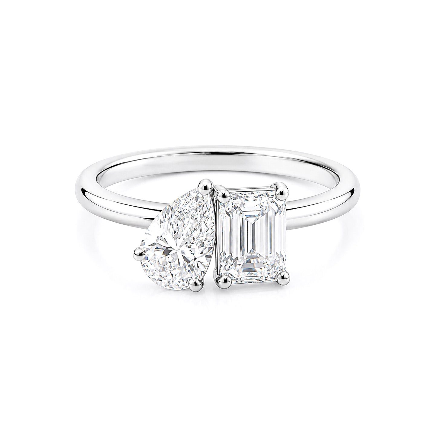 18K Lab Grown Diamond Emerald Cut Ring for Women