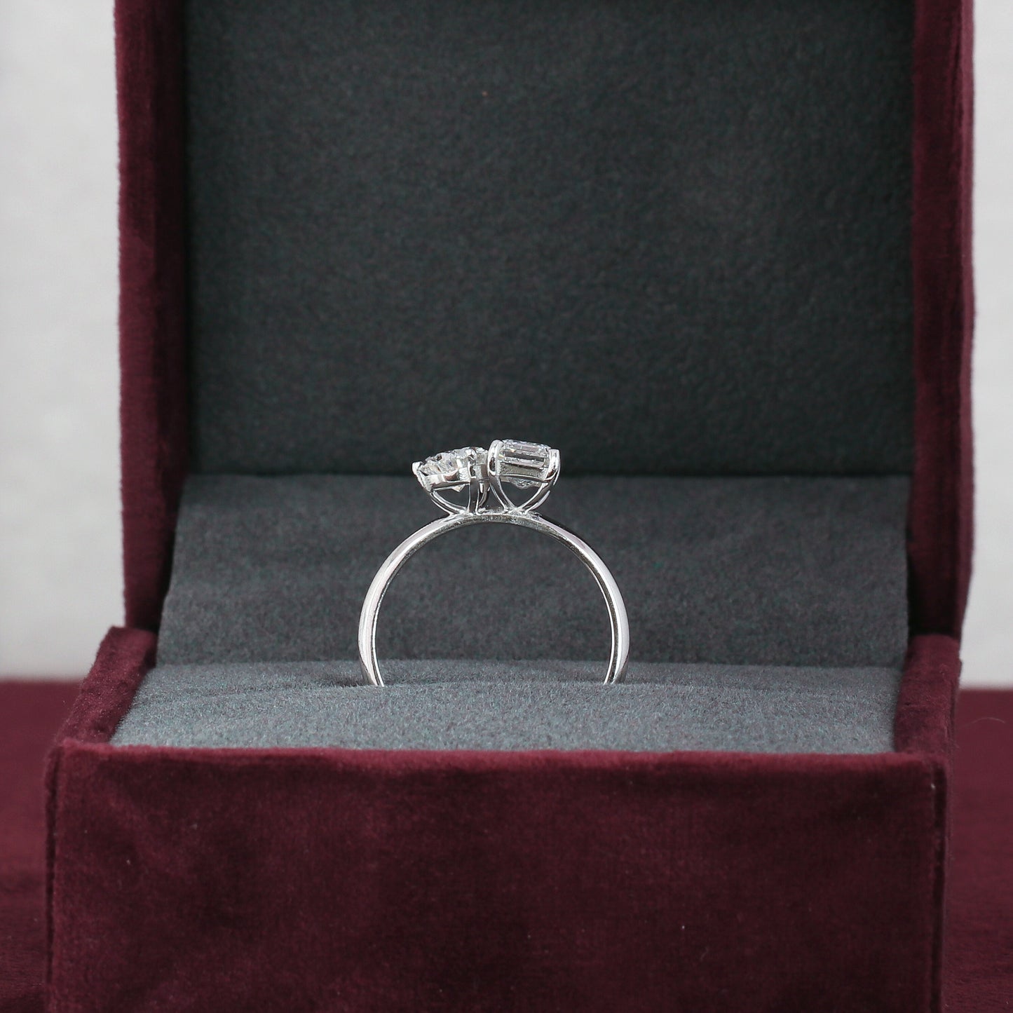 18K Lab Grown Diamond Emerald Cut Ring for Women